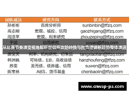 从比赛节奏演变视角解析世俱杯攻防转换与胜负逻辑新趋势整体演进